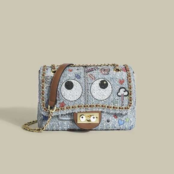 Crossbody and Shoulder Bag - Pink & Blue - Picture 9 of 16